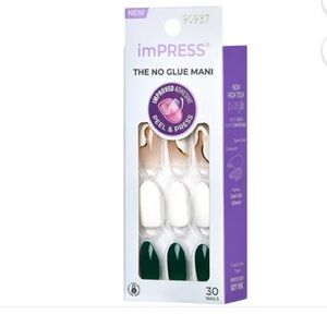 imPRESS Peel & Press Nails - White/Green